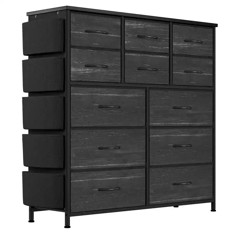 Dresser for Bedroom with 12 Drawer, Dressers & Chests of Drawers for Hallway, Entryway, Storage Organizer Unit with Fabric, Sturdy Metal Frame