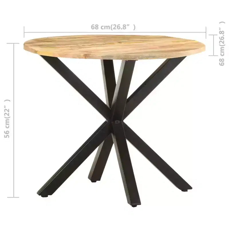 Round Solid Wood Side Table, End & Sofa Table for Living Room, Natural Wood Coffee Table