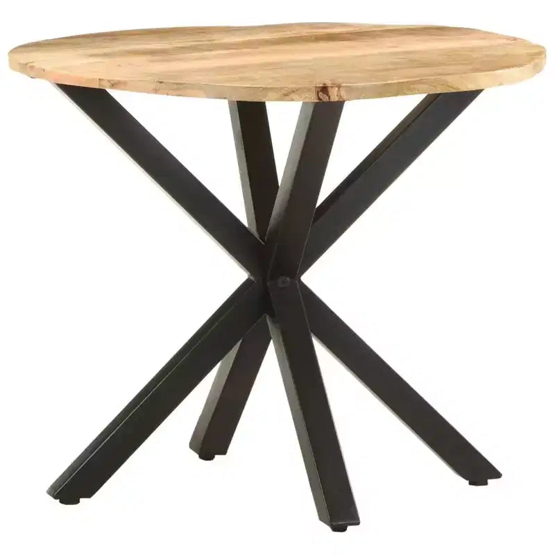 Round Solid Wood Side Table, End & Sofa Table for Living Room, Natural Wood Coffee Table