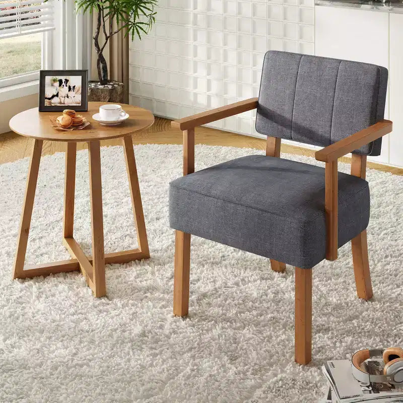 Modern Accent Chair with Wood Frame for Living Room, Bedroom and Dining Room