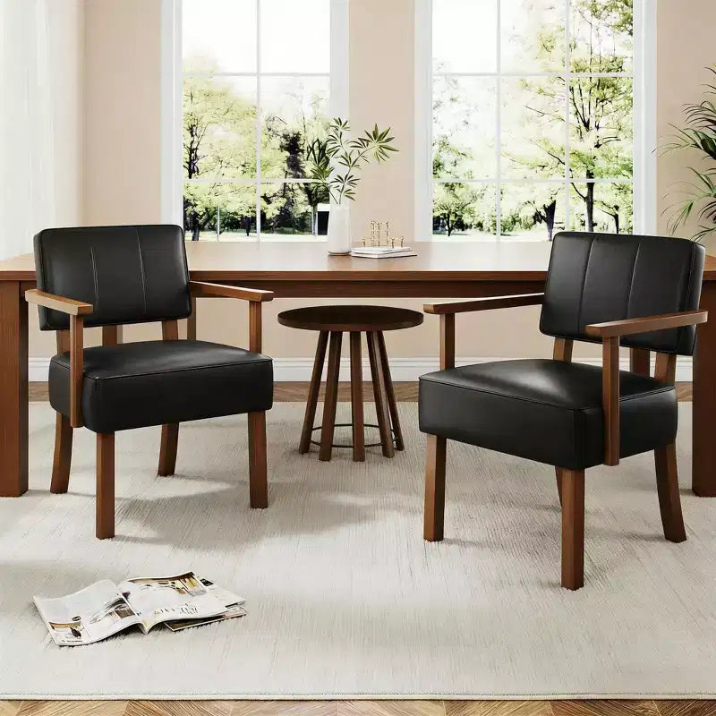 Modern Accent Chair with Wood Frame for Living Room, Bedroom and Dining Room