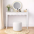 White Makeup Vanity Desk Dressing Table with Drawer, Compact Office Writing Desk Storage Entryway Console Table (Only Table included) - ModernLuxe