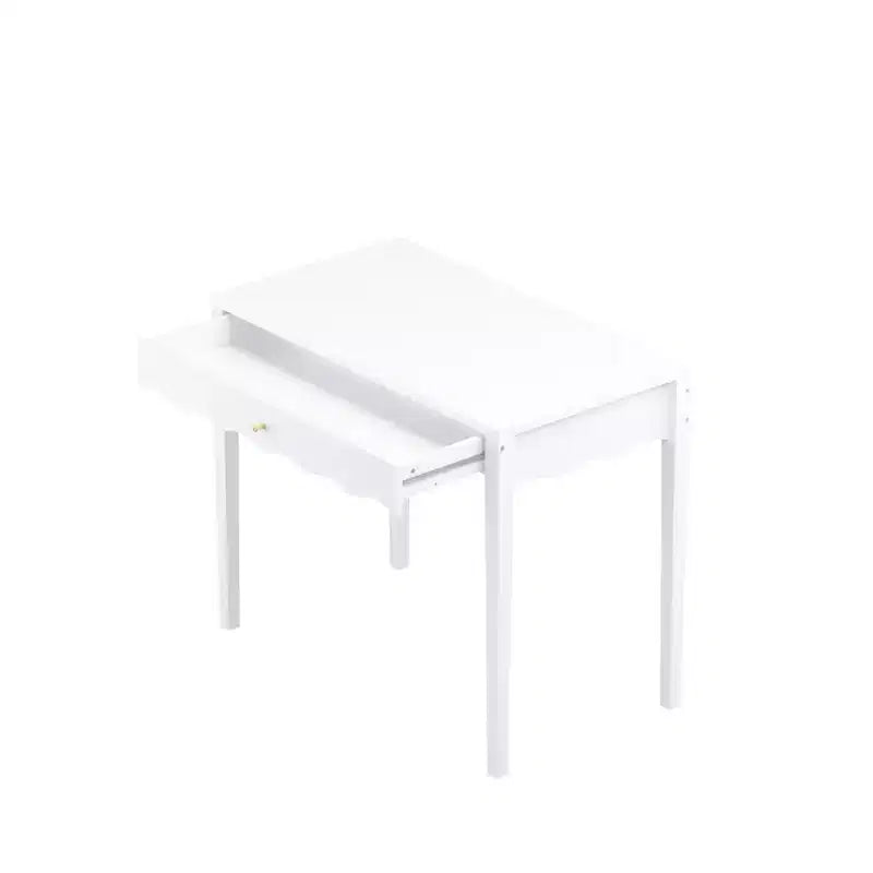 White Makeup Vanity Dressing Table with Drawer, Compact Writing Desk & Entryway Console Table (Table Only)