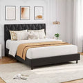 Upholstered Platform Bed  Adjustable Headboard, Wooden Slats, No Box Spring Needed, Choose Size & Color