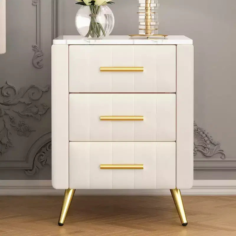 Modern Nightstand 3-Drawer Door Cabinet