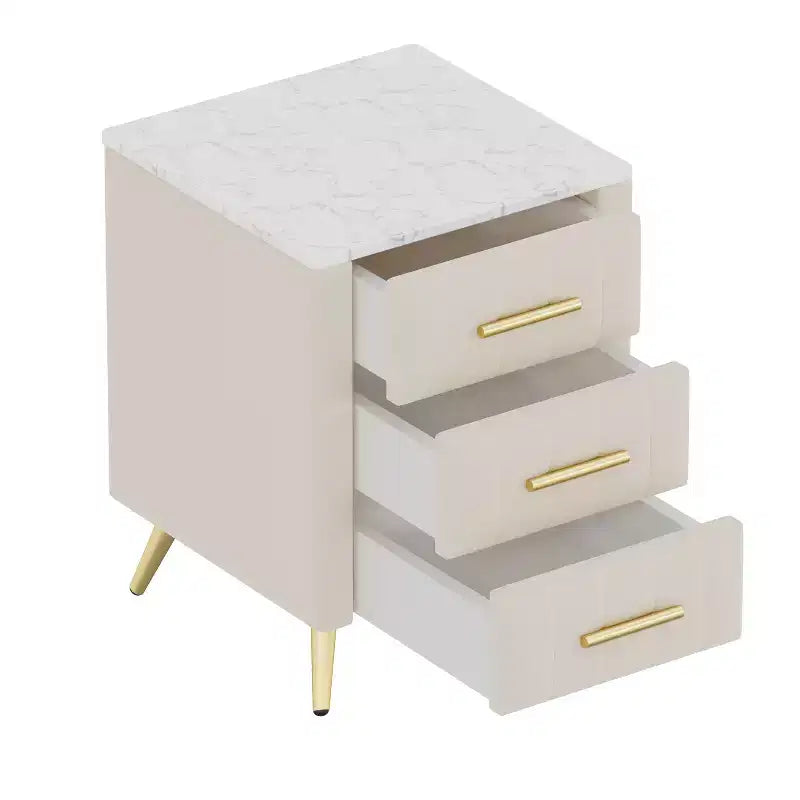 Modern Nightstand 3-Drawer Door Cabinet