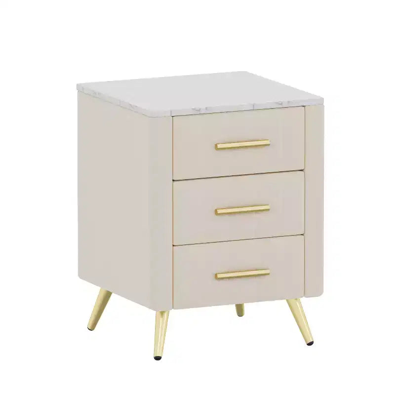 Modern Nightstand 3-Drawer Door Cabinet
