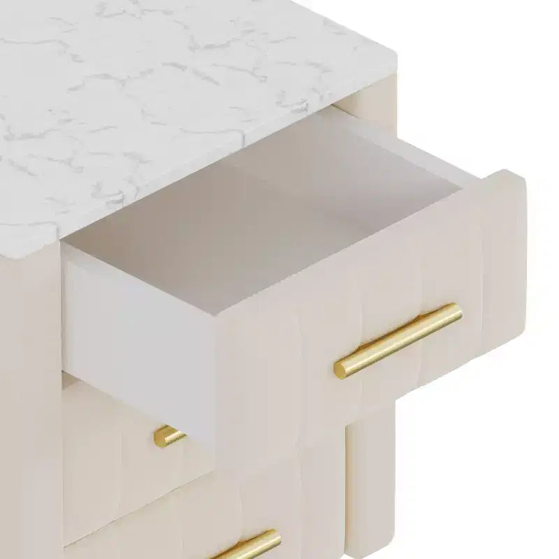Modern Nightstand 3-Drawer Door Cabinet