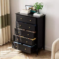 5 Drawer Dresser for Bedroom - Tall Modern Wooden Chest with Deep Drawers & Metal Knobs for Entryway Hallway