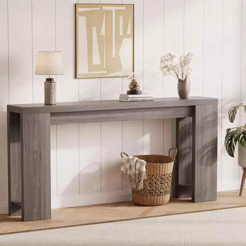 COZONY 70.9 Narrow Farmhouse Console Table, Rustic Wooden Sofa Table for Entryway or Living Room