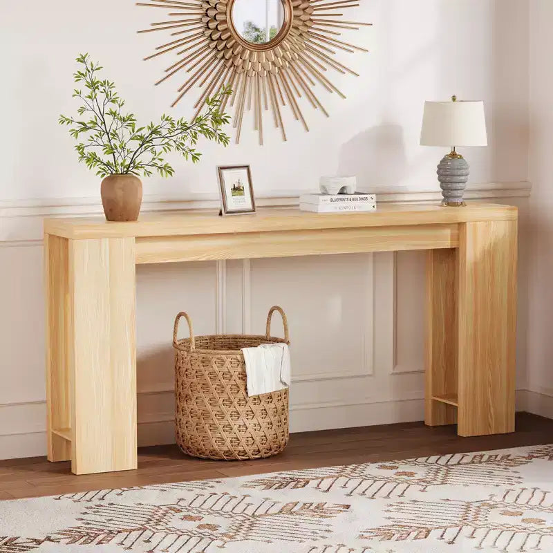 70.9-Inch Narrow Farmhouse Console Table, Rustic Wooden Sofa Table for Entryway or Living Room