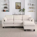 GDFStudio Lancelot 85 Inch Contemporary Chenille Upholstered L-Shaped Sectional Sofa with Storage Ottoman