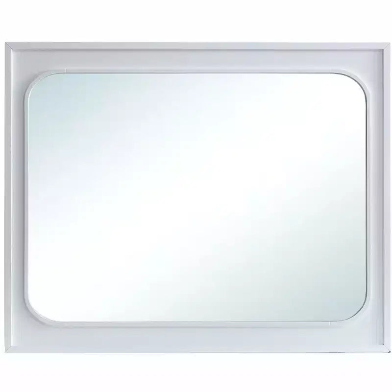 Passion Furniture Milan 45 in. W x 36 in. H Rectangle Wood Frame White Dresser Mirror