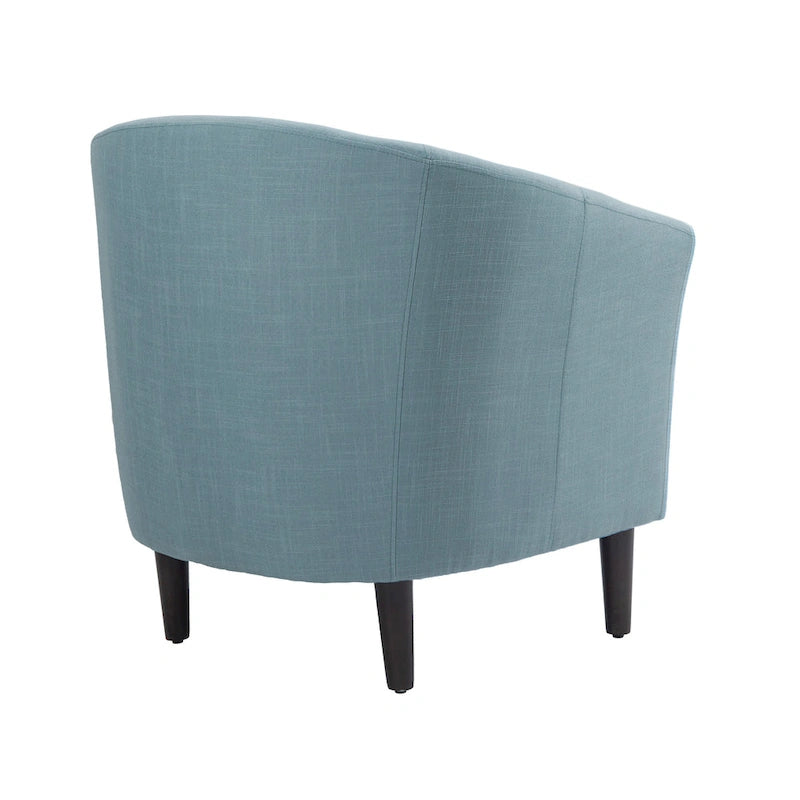 2 Set Modern Linen Barrel Accent Chairs Club Armchair