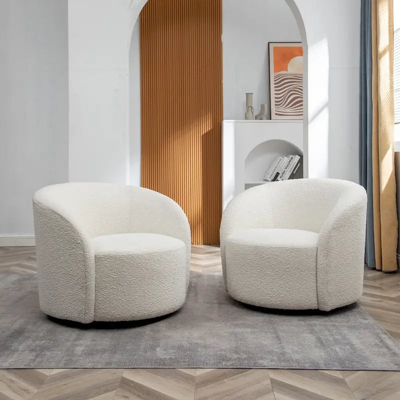 KINWELL Πολυθρόνα Barrel με περιστρεφόμενη βάση, 34" (Σετ των 2)