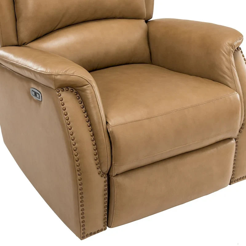 Eduardo Genuine Leather Power Recliner with USB Port Set of 2
