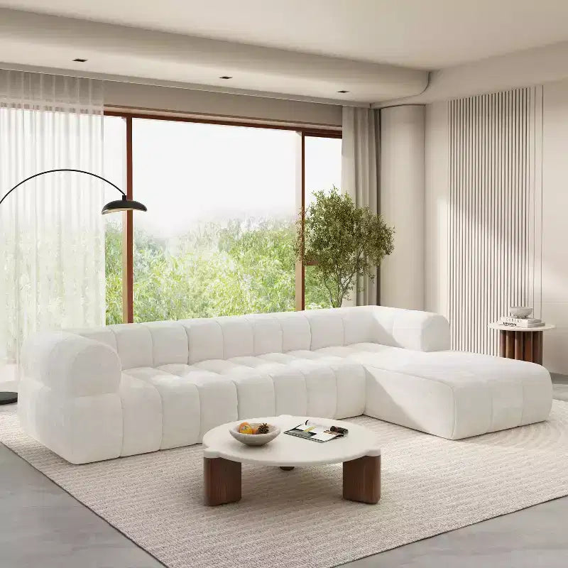 Μοντέρνος γωνιακός καναπές σε σχήμα L Christopher Knight Home Keri 122 με αφρό υψηλής πυκνότητας και χαμηλή πλάτη