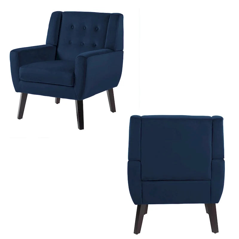 Set of 2 Velvet Living Room Accent Chair Upholstered Armchair