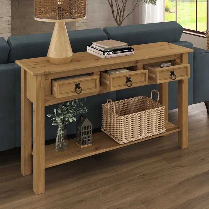 Ξύλινη Κονσόλα Τραπεζαρίας με 3 Συρτάρια Corona | Furniture Dash - N/A