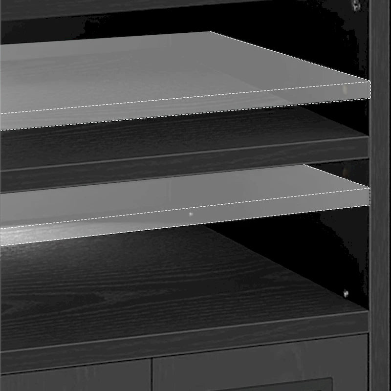 Farmhouse Corner TV Stand Entertainment Center Media Console for TVs up to 55 with Power Outlet