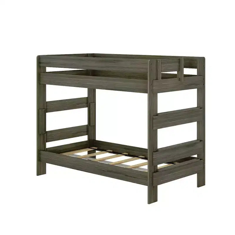 Κουκέτα Plank+Beam από μασίφ ξύλο σε στυλ αγροικίας, για δύο μονά κρεβάτια, κατάλληλη για ενήλικες