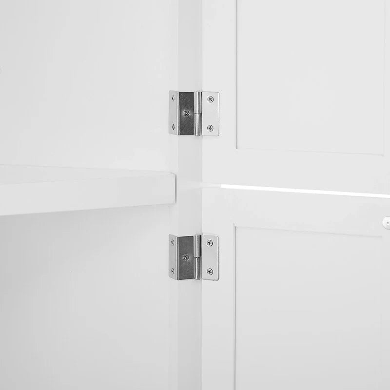 Ψηλή γωνιακή ντουλάπα αποθήκευσης με 8 πόρτες και 4 ράφια