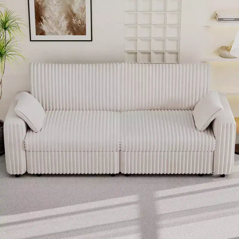 Αρθρωτός καναπές Dyonery από κοτλέ ύφασμα με καλύμματα που πλένονται