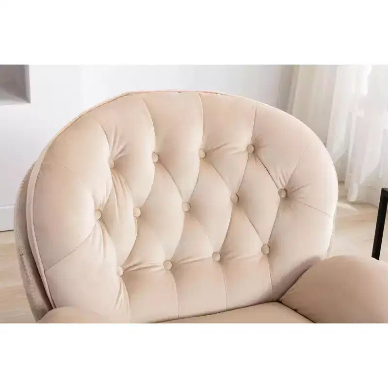 Πολυθρόνα Velvet Accent Okak με υποπόδιο, μοντέρνα πολυθρόνα σαλονιού χωρίς μπράτσα σε στυλ Mid-Century, μαλακή και άνετη πολυθρόνα για παρακολούθηση τηλεόρασης, gaming
