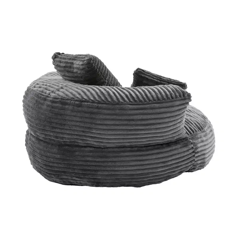Καναπές Bean Bag για ενήλικες και παιδιά, υπερμεγέθης πολυθρόνα πουφ από κοτλέ ύφασμα με 3 μαξιλάρια και μπράτσα για το σαλόνι και την κρεβατοκάμαρα