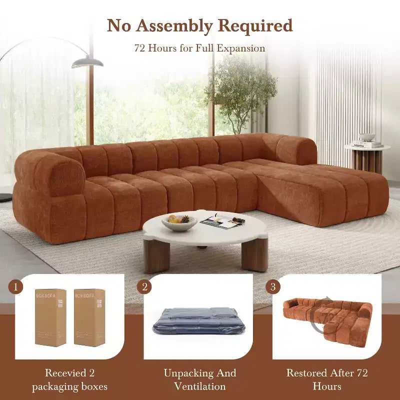 Μοντέρνος γωνιακός καναπές σε σχήμα L Christopher Knight Home Keri 122 με αφρό υψηλής πυκνότητας και χαμηλή πλάτη