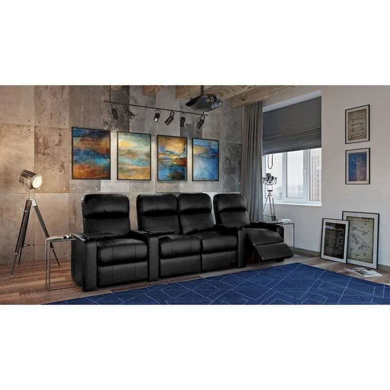 Octane Turbo XL700 Power Leather Home Theater Seating Set (Row of 4)