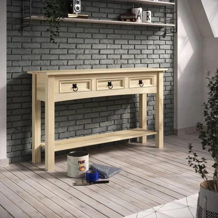 Ξύλινη Κονσόλα Τραπεζαρίας με 3 Συρτάρια Corona | Furniture Dash - N/A