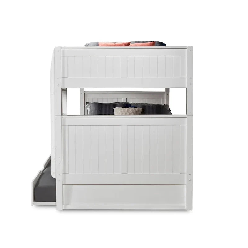 Camaflexi Full over Full Bunk Bed with Twin Trundle - Panel Headboard