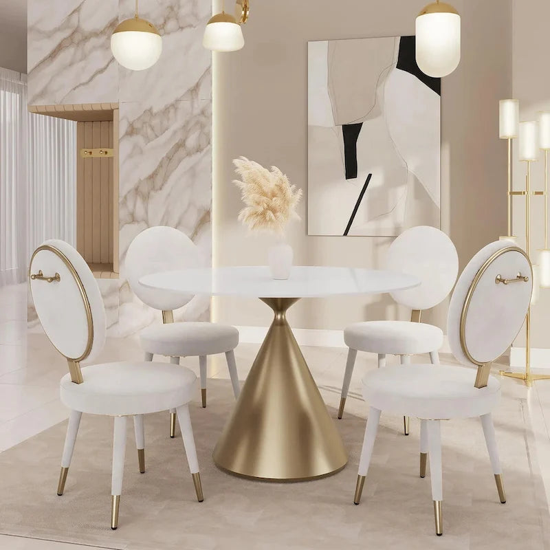 Σετ Τραπεζαρίας Morden Fort Modern Luxury 5 Τεμαχίων με Στρογγυλό Τραπέζι και Καρέκλες