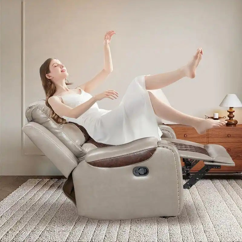 Μεγάλη Πολυθρόνα Recliner Αμερικάνικου Σχεδιασμού από Τεχνητό Δέρμα για το Σαλόνι