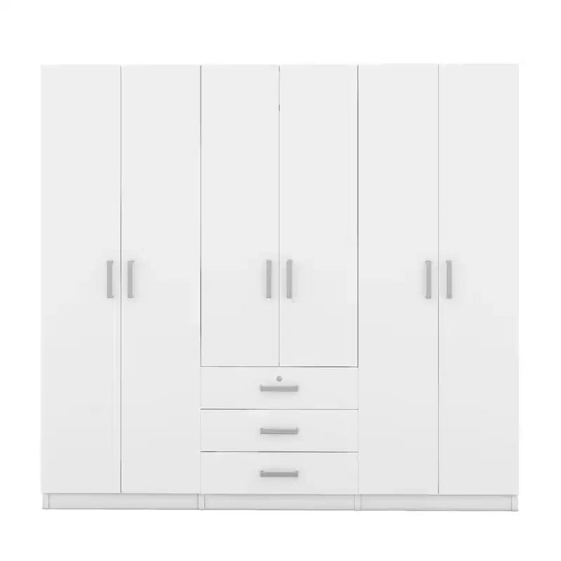 Ξύλινη ντουλάπα 6 φύλλων με συρτάρια για την κρεβατοκάμαρα