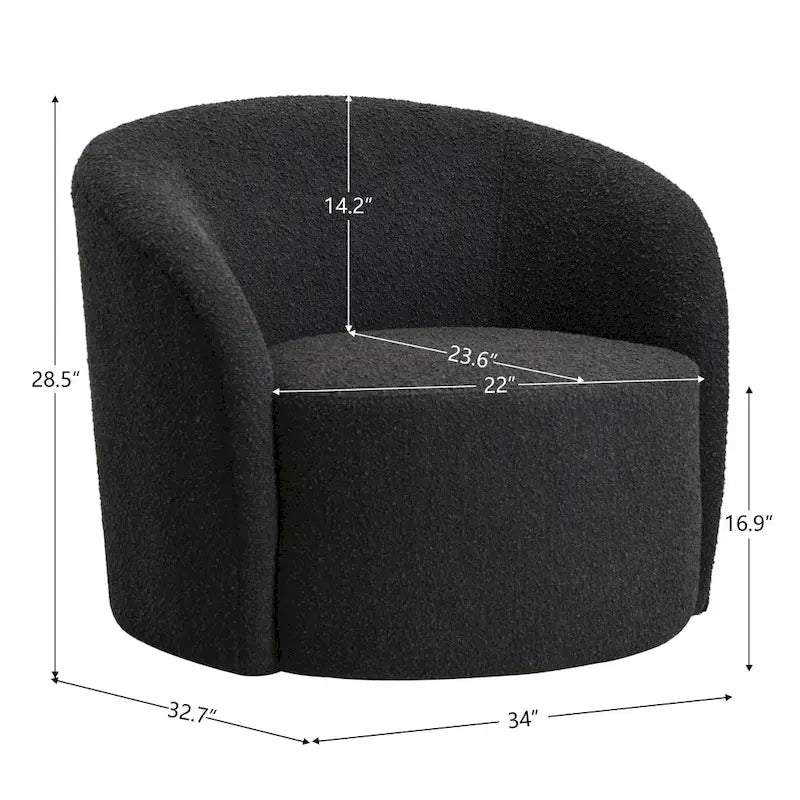 KINWELL Πολυθρόνα Barrel με περιστρεφόμενη βάση, 34" (Σετ των 2)