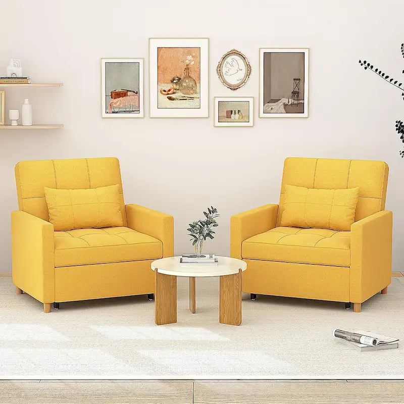 AECOJOY 3 in 1 Sleeper Sofa Chair w/ Pillow &Convertible Backrest
