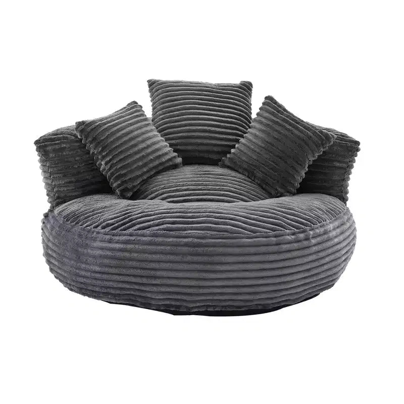 Καναπές Bean Bag για ενήλικες και παιδιά, υπερμεγέθης πολυθρόνα πουφ από κοτλέ ύφασμα με 3 μαξιλάρια και μπράτσα για το σαλόνι και την κρεβατοκάμαρα
