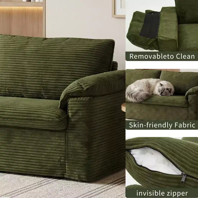 Καναπές Dyonery 86 Cloud Loveseat, Βαθύ Κάθισμα & Μαξιλάρια Φαρδύς Μπράτσων, Στιβαρός Σκελετός, Εργονομικός Σχεδιασμός που Επιτρέπει την Αναπνοή του Υφάσματος