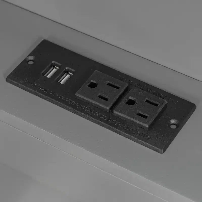 Κουκέτα Twin over Full με αποθηκευτικό χώρο, φώτα LED και σταθμό φόρτισης, ξύλινο κρεβάτι με ράφια στο πλάι για παιδιά και εφήβους