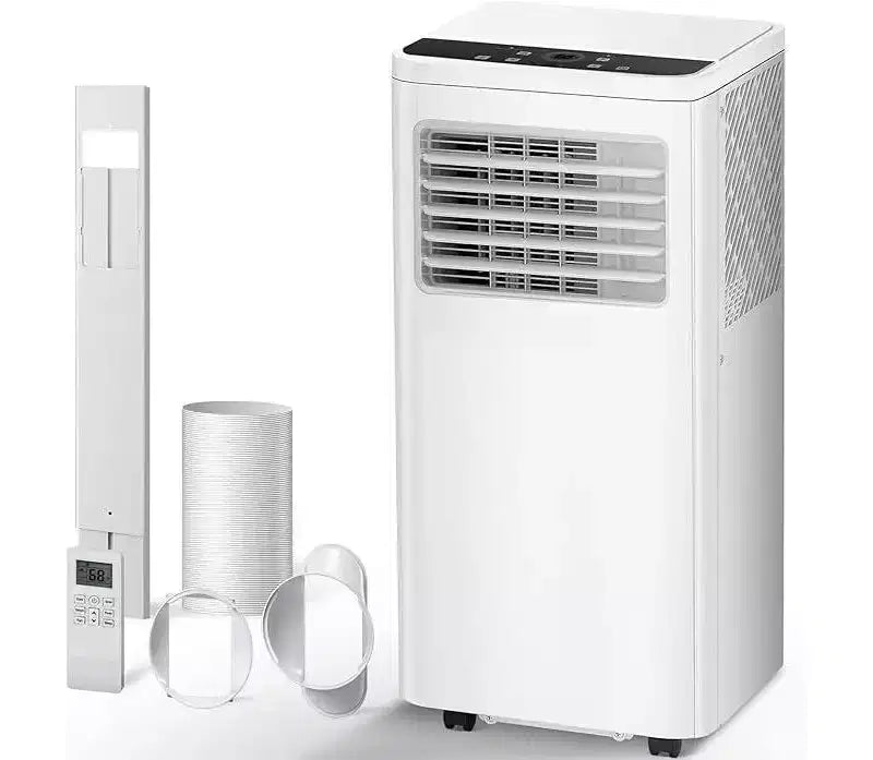 Φορητό κλιματιστικό 8.000 BTU, μονάδα 3-σε-1 με 4 λειτουργίες, χρονοδιακόπτη, οθόνη LED, τηλεχειριστήριο & κιτ εγκατάστασης, για υπνοδωμάτιο/σαλόνι/γραφείο, Λευκό.