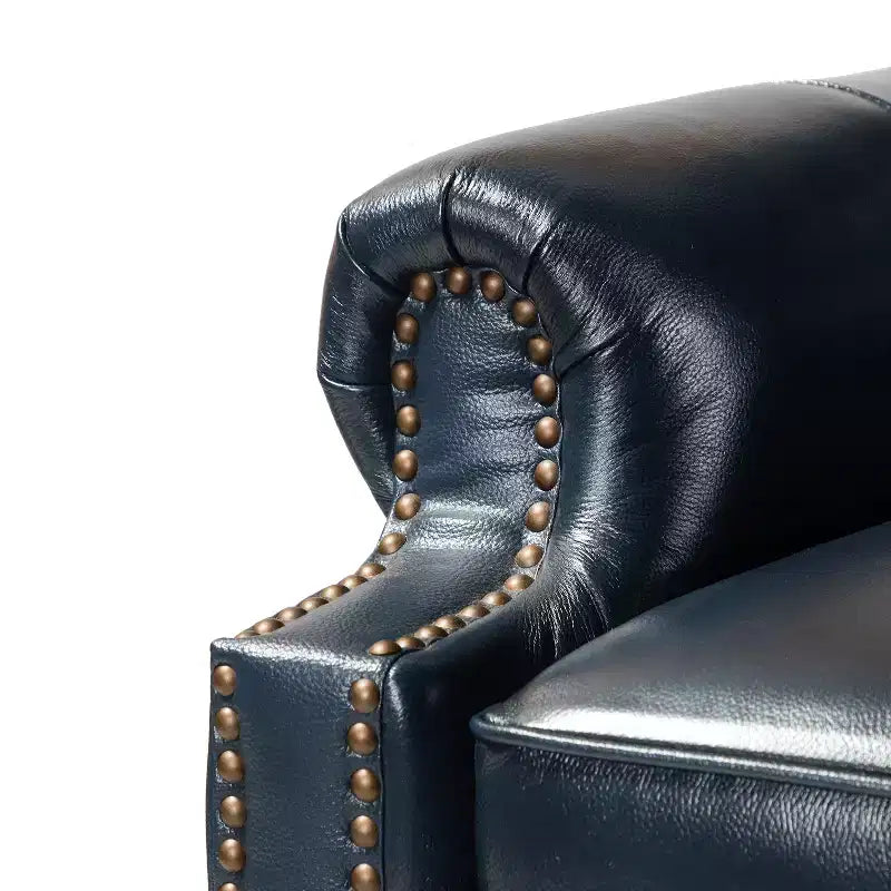 Σετ 2 Πολυθρόνων Elisabete Modern Wingback από Γνήσιο Δέρμα με Ανακλινόμενο Μηχανισμό και Διακοσμητικά Τρουκς για το Σαλόνι και την Κρεβατοκάμαρα| ART OF LIVING DESIGNS