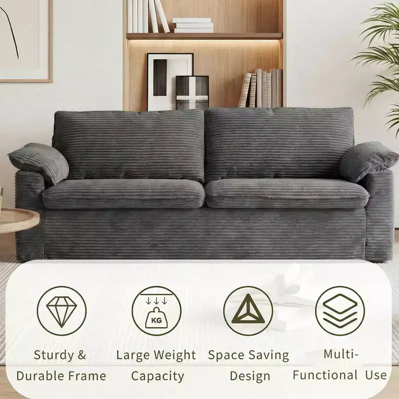 Καναπές Dyonery 86 Cloud Loveseat, Βαθύ Κάθισμα & Μαξιλάρια Φαρδύς Μπράτσων, Στιβαρός Σκελετός, Εργονομικός Σχεδιασμός που Επιτρέπει την Αναπνοή του Υφάσματος