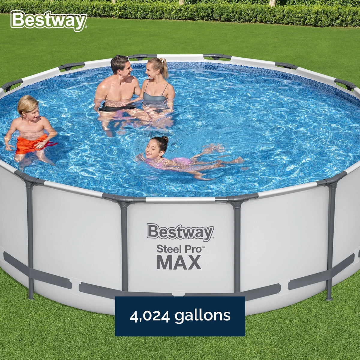 Στρογγυλή υπέργεια πισίνα Bestway Steel Pro MAX με αντλία και κάλυμμα