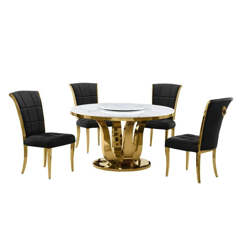 Best Quality Furniture D325-SC324-7 5 Piece Round Dining Set