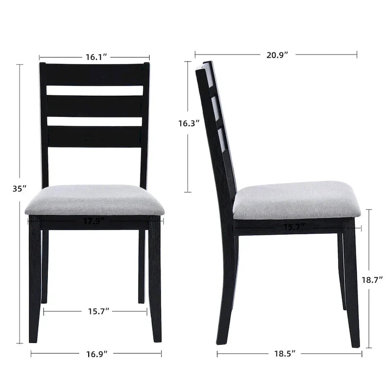 Slat Back Wood Dining Chairs Set of 4