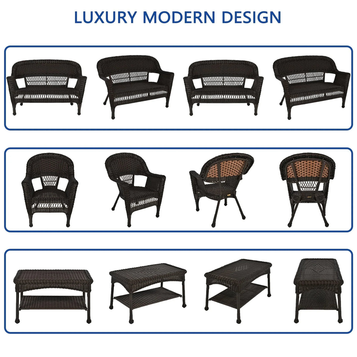 Wicker Patio 4-piece Conversation Set