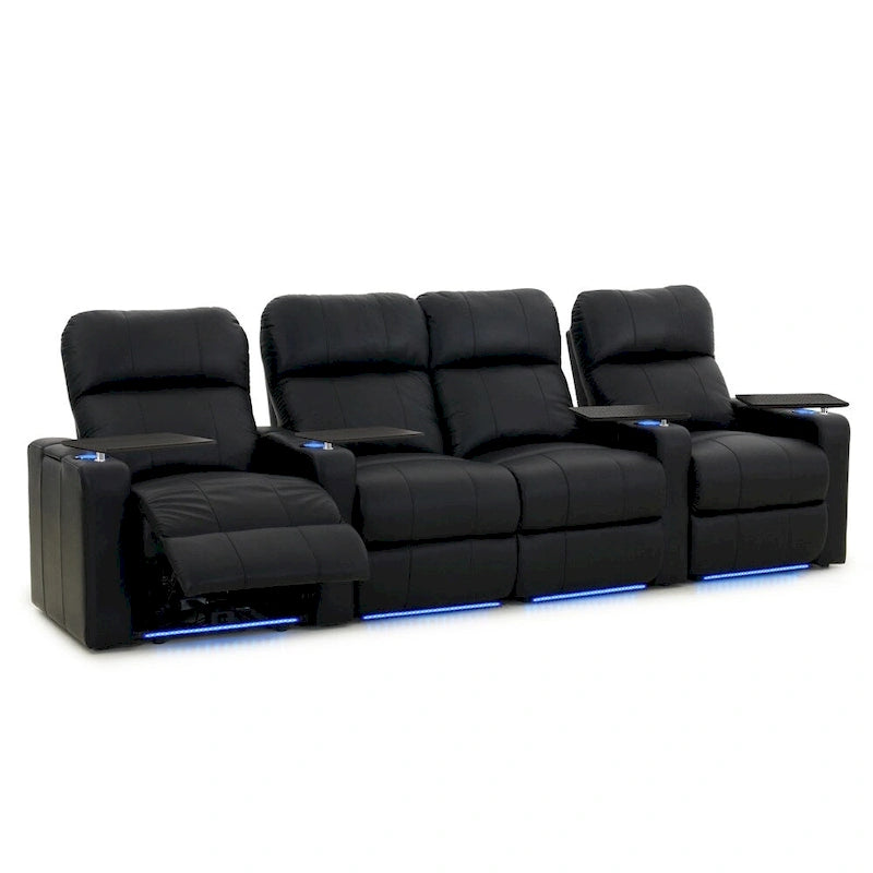 Octane Turbo XL700 Power Leather Home Theater Seating Set (Row of 4)