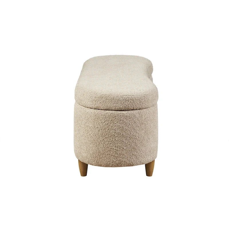 INK+IVY Bailey Taupe Boucle Flip Top Storage Bench